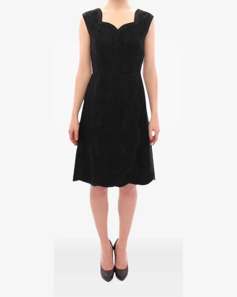 Dolce & Gabbana Midikleid aus Blumenspitze - Schwarz Schwarz