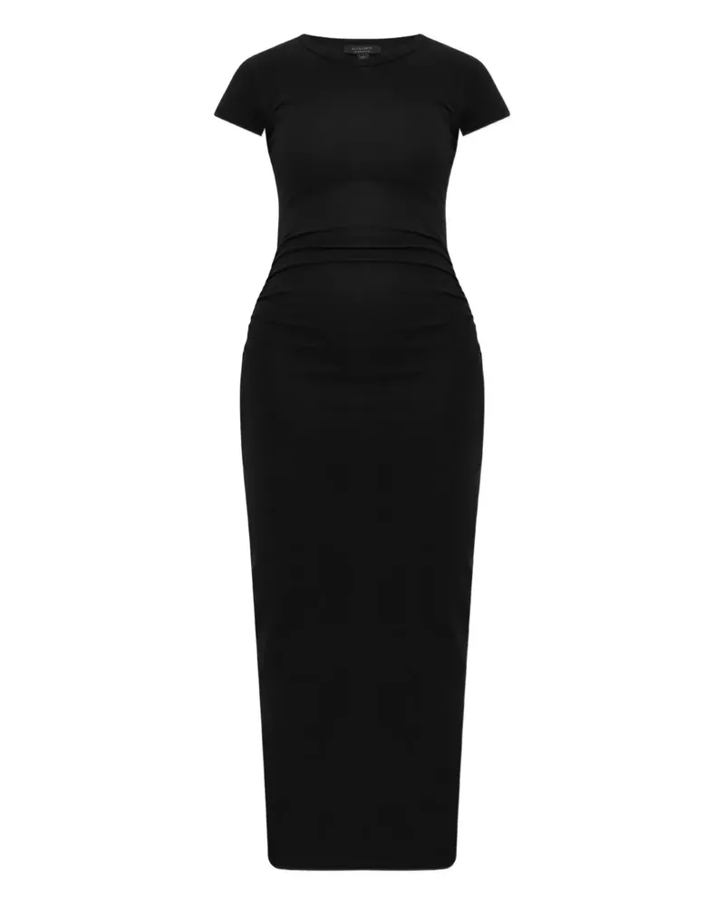 AllSaints Kurzärmeliges Katarina Kleid - Schwarz Schwarz