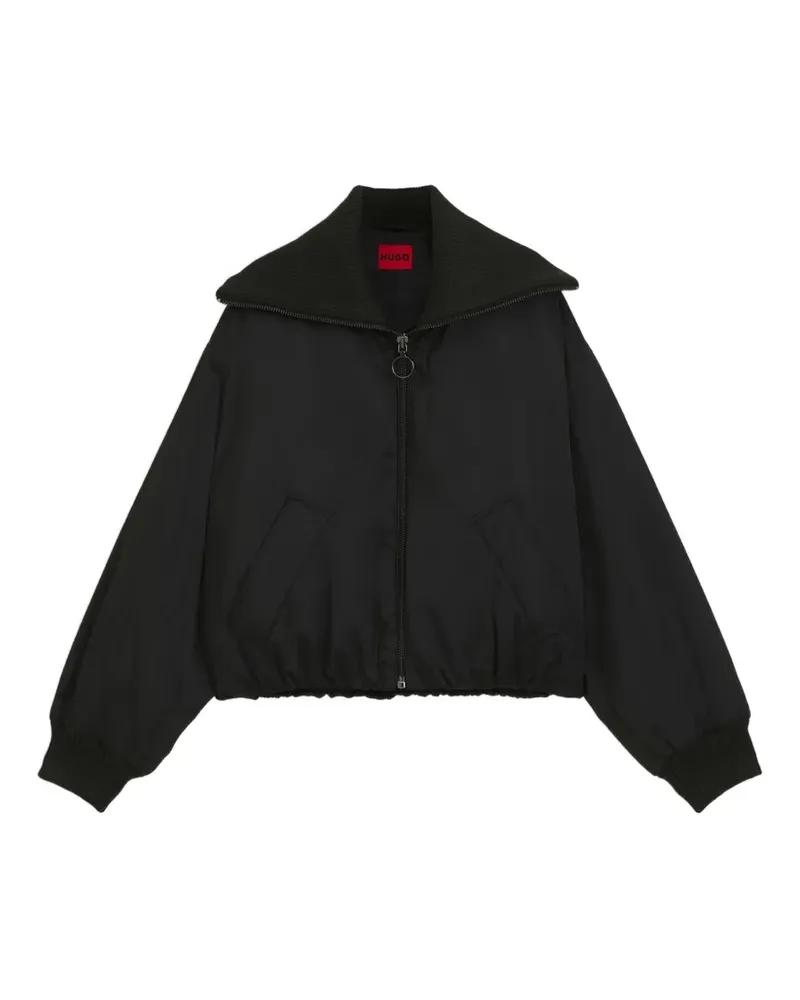 HUGO BOSS padded bomber jacket in satin - Schwarz Schwarz