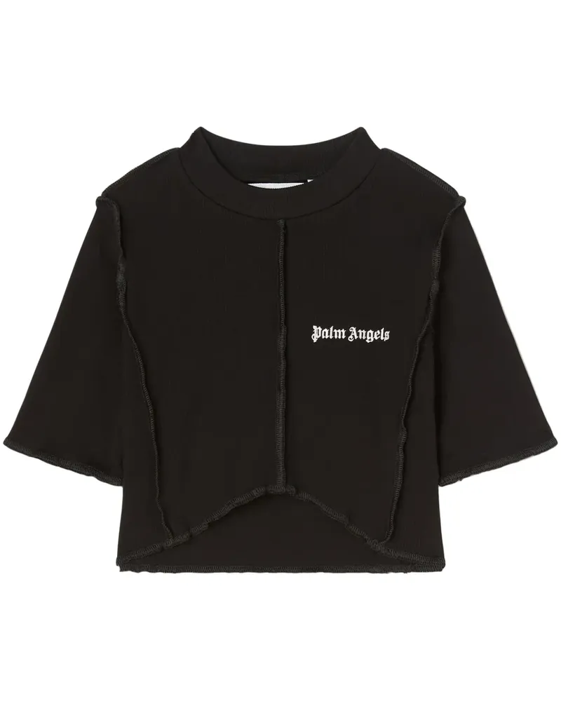 Palm Angels Cropped-Top mit Logo-Print - Schwarz Schwarz