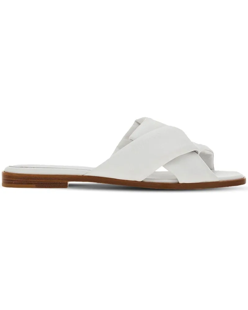 Ferragamo Pantoletten aus Leder - Weiß Weiß