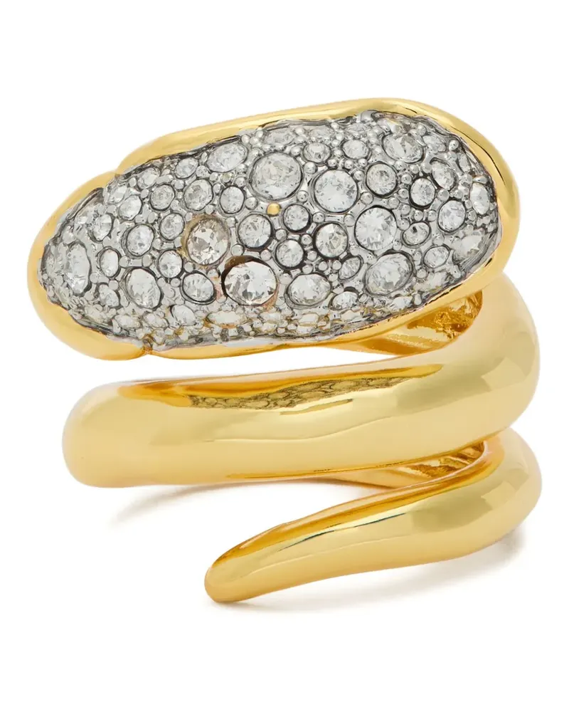 Alexis Bittar Solanales crystal-embellished coiled ring - Gold Gold