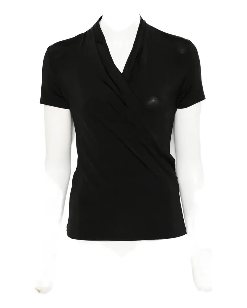 ANDIATA Fifi 2 short-sleeve V-neck top - Schwarz Schwarz