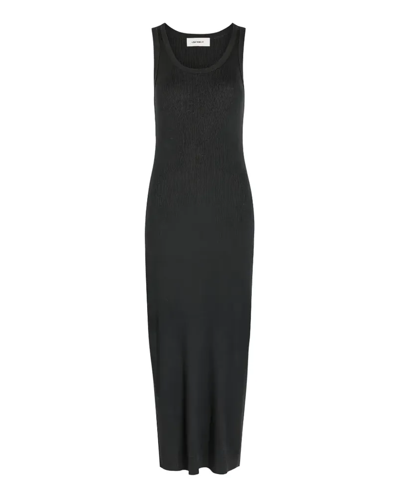 Lisa Yang Geripptes Kleid - Grau Grau