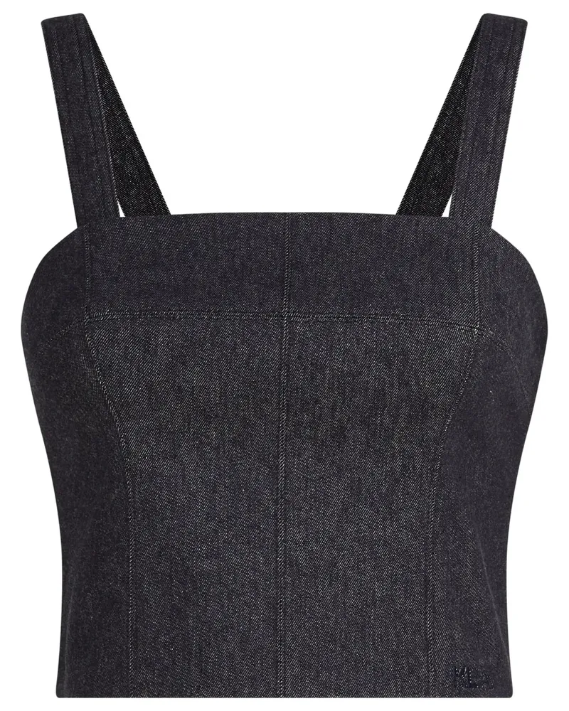 Karl Lagerfeld x Amber Valletta Bandeau-Top im Jeans-Look - Blau Blau