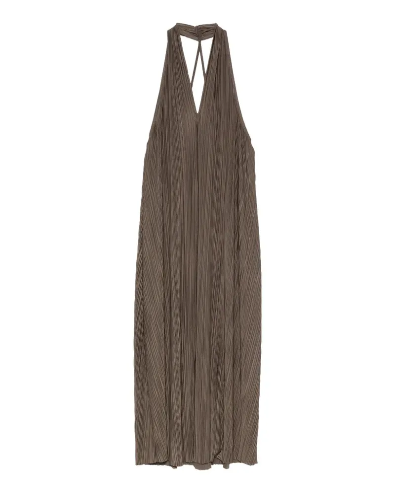 Samsøe & Samsøe Sacille pleated halterneck maxi dress - Braun Braun