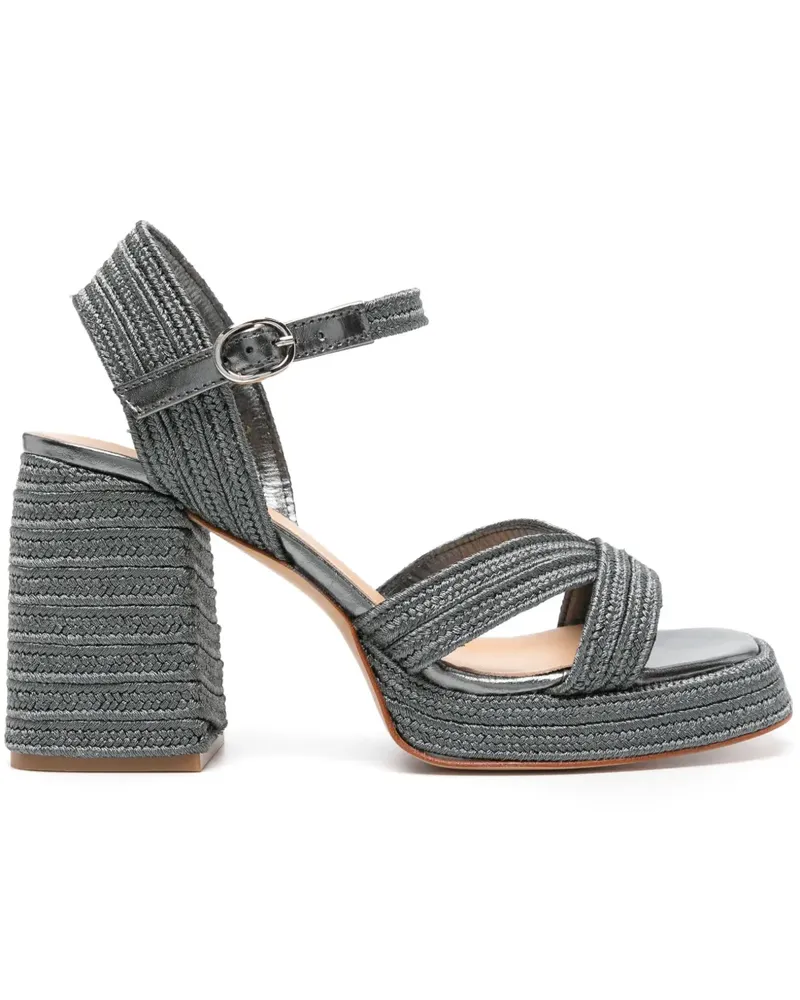 Castañer Valle Metallic-Sandalen 100mm - Silber Silber