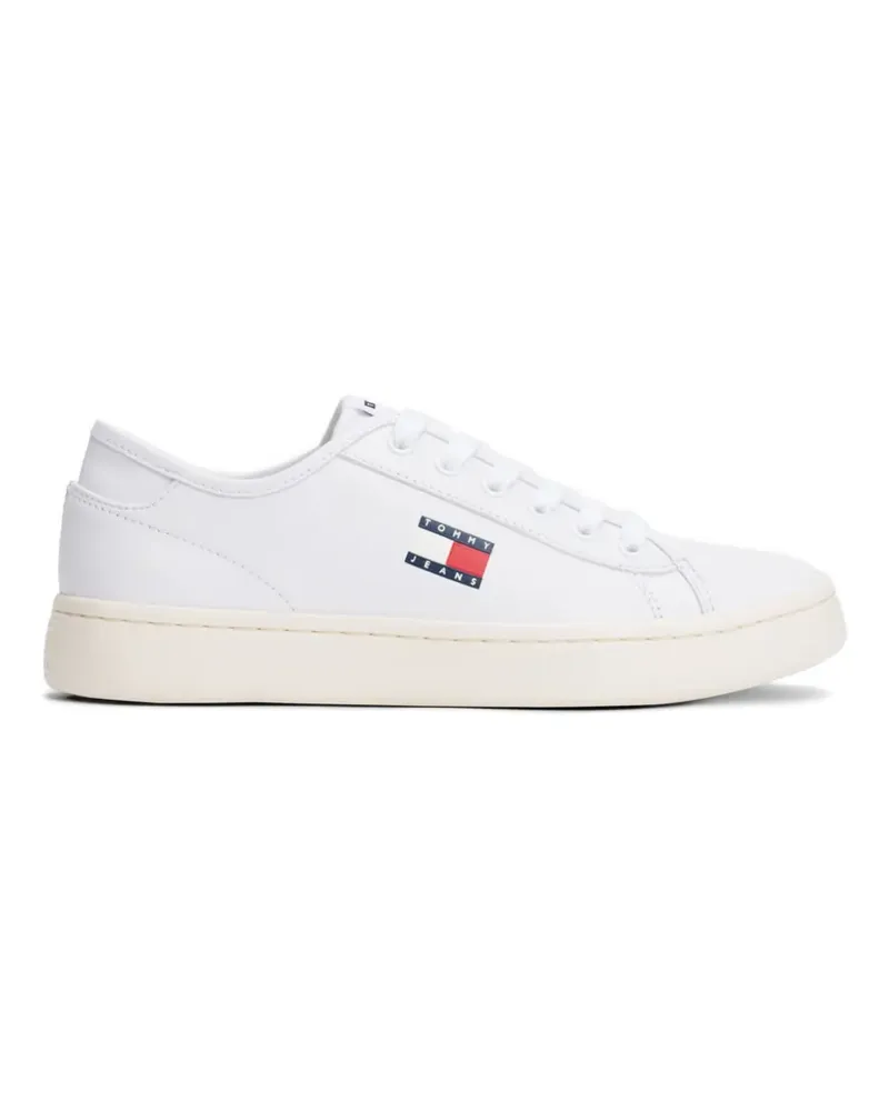 Tommy Hilfiger logo-detail leather sneakers - Weiß Weiß