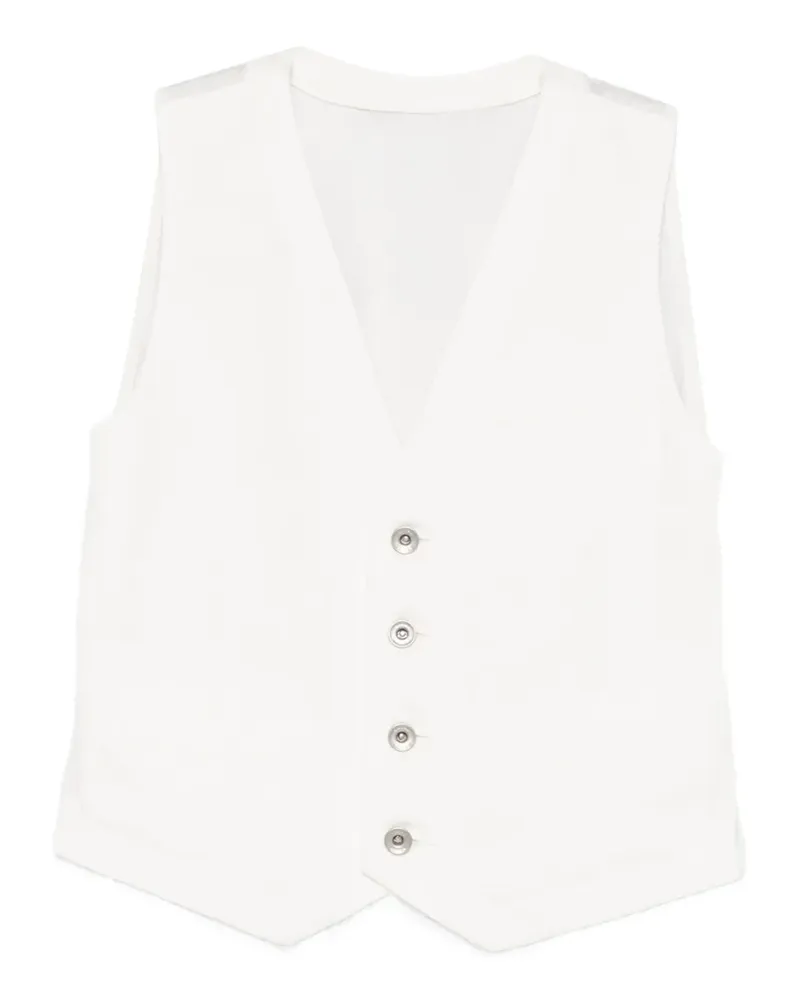Sacai buttoned drawstring waistcoat - Weiß Weiß