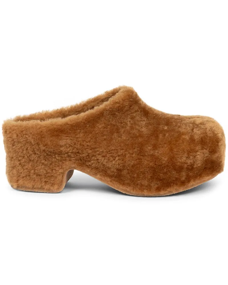 Dries van Noten Clogs aus Faux Fur Braun