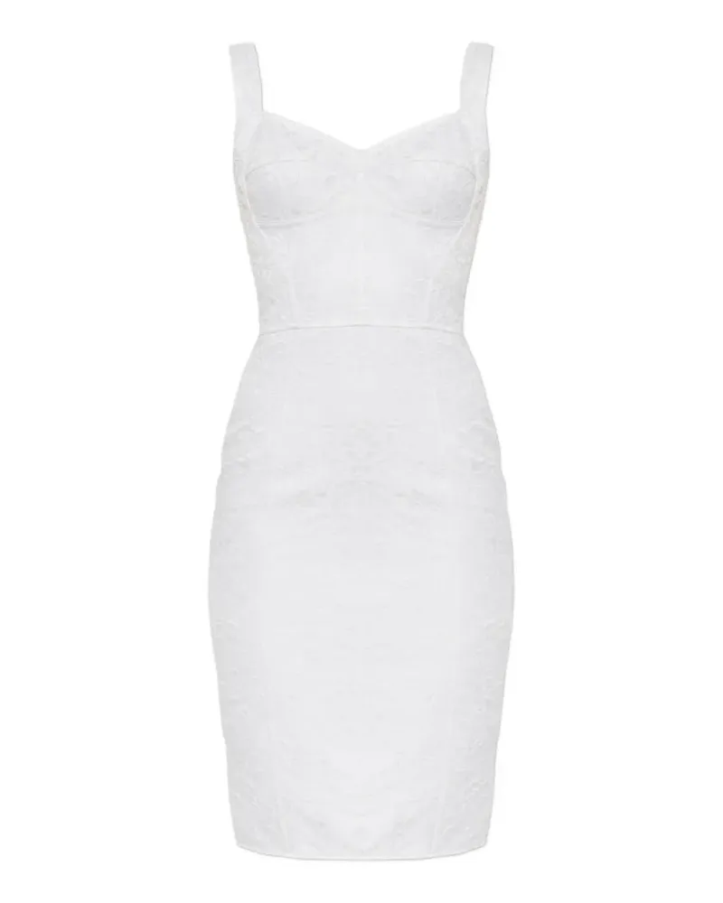 Dolce & Gabbana brocade-effect sleeveless mini dress - Weiß Weiß