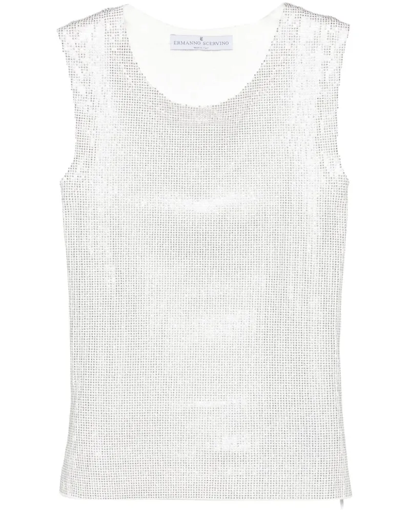 Ermanno Scervino Oberteil mit Nieten - Weiß Weiß