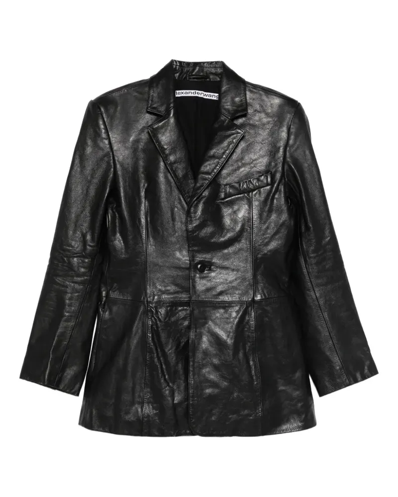 Alexander Wang leather single-breasted blazer - Schwarz Schwarz