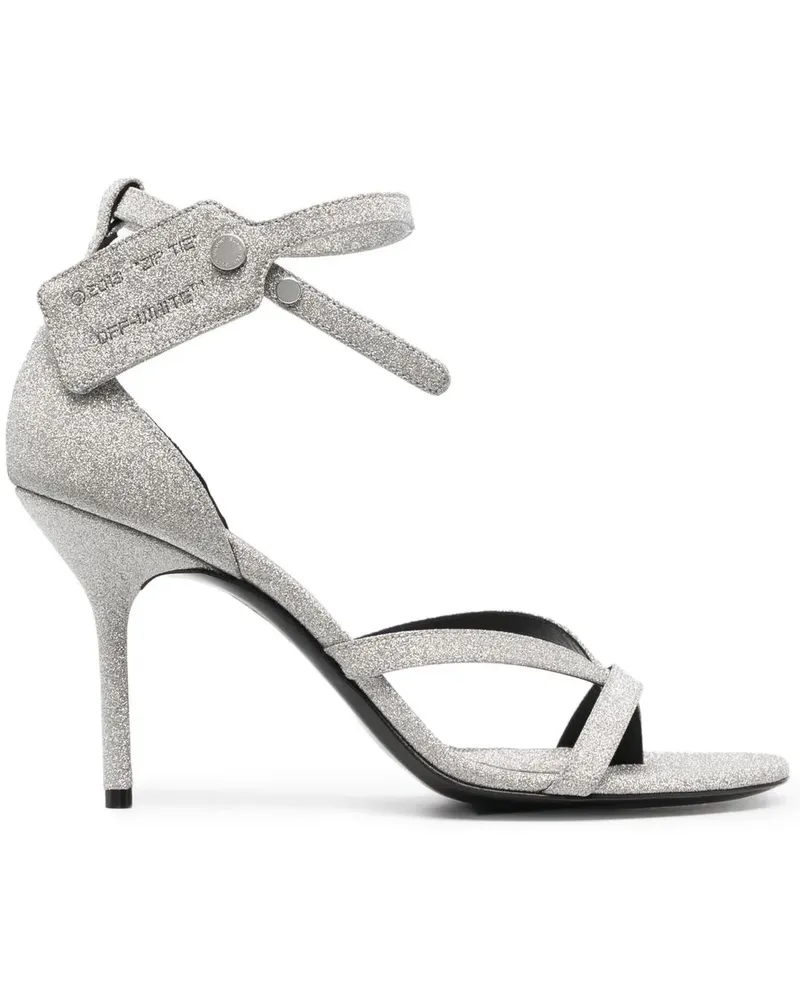OFF-WHITE Sandalen im Glitter-Look - Silber Silber