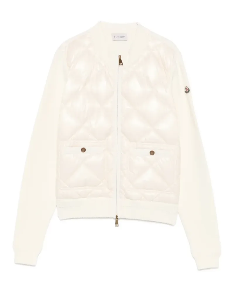 Moncler quilted logo-patch padded jacket - Nude Nude