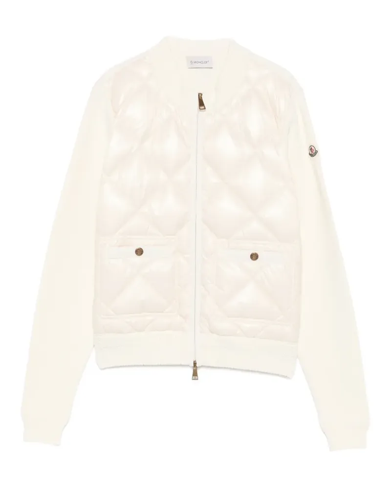 Moncler Gesteppte Jacke mit Logo-Patch - Nude Nude