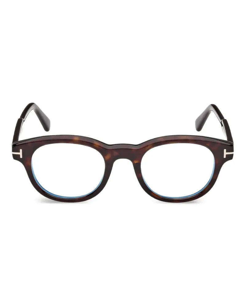 Tom Ford Brille mit rundem Gestell - Braun Braun