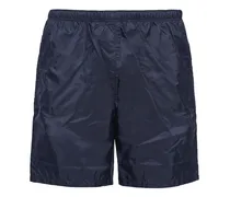 Badeshorts mit Logo-Schild - Blau