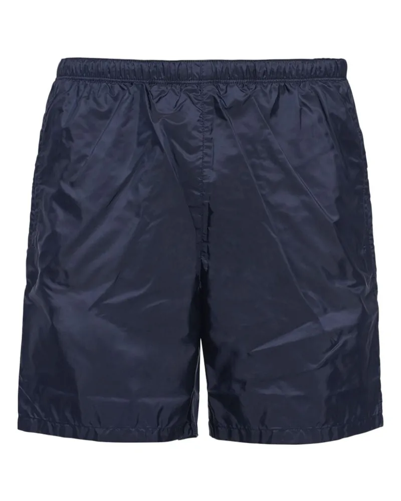 Prada Badeshorts mit Logo-Schild Blau