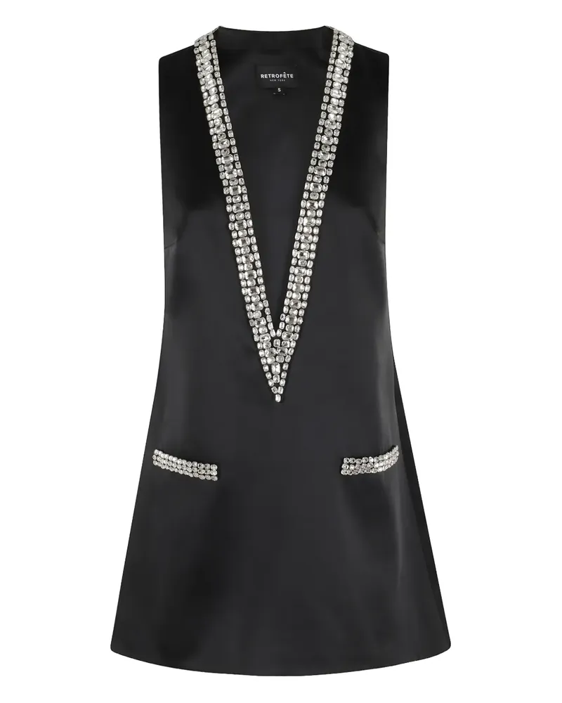 Retrofête Verziertes Nancie Minikleid - Schwarz Schwarz