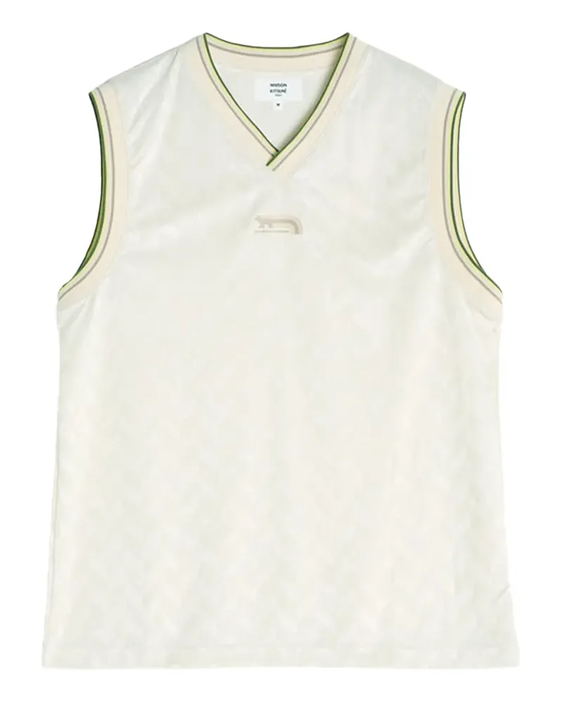 Kitsuné Tanktop aus Flash Fox-Jacquard - Weiß Weiß