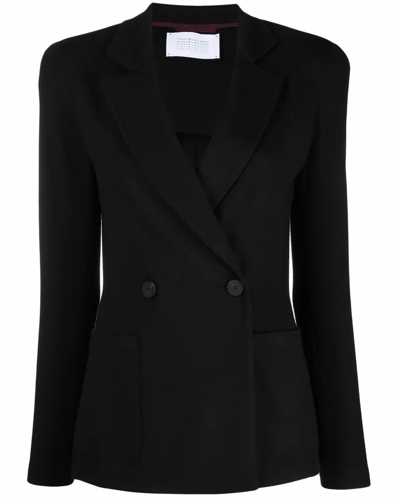 Harris Wharf London double-breasted virgin wool blazer Schwarz