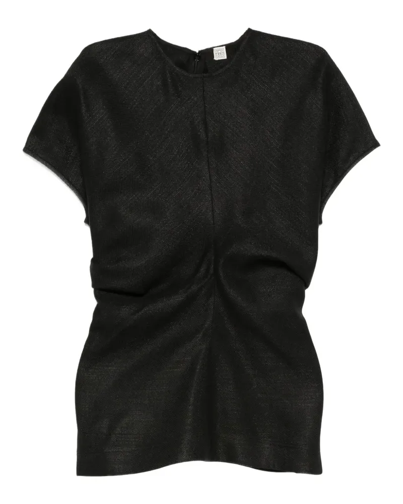 Totême Top mit geraffter Taille - Schwarz Schwarz