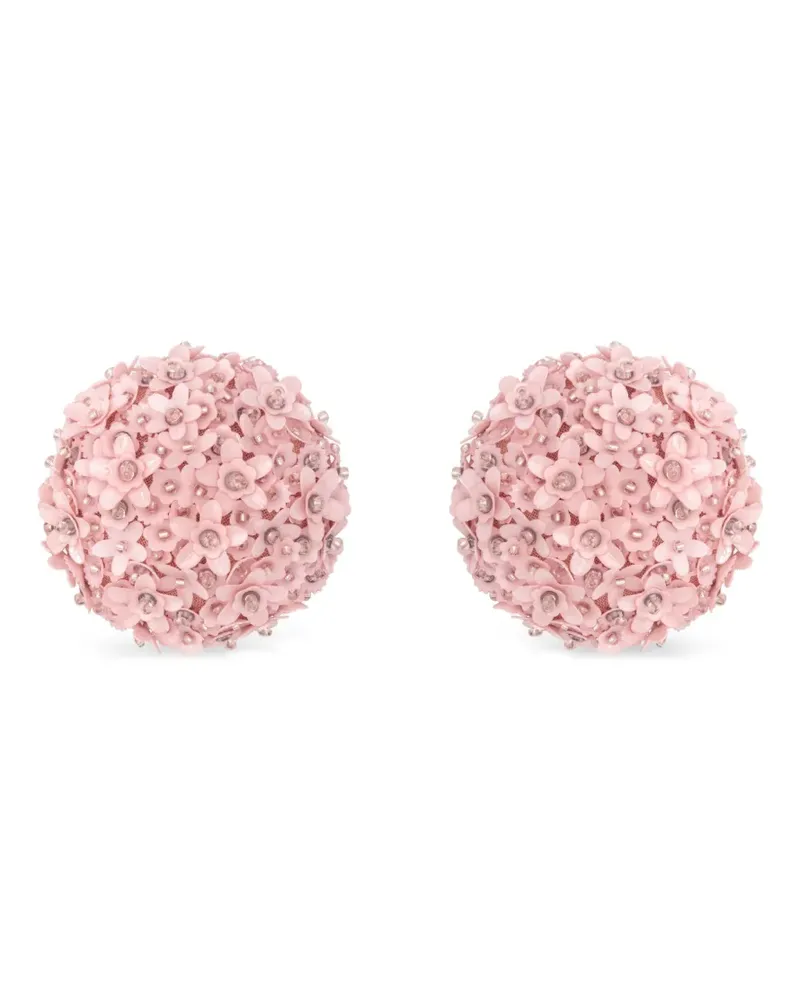 Oscar de la Renta Hängeohrringe mit Blumendetail - Rosa Rosa