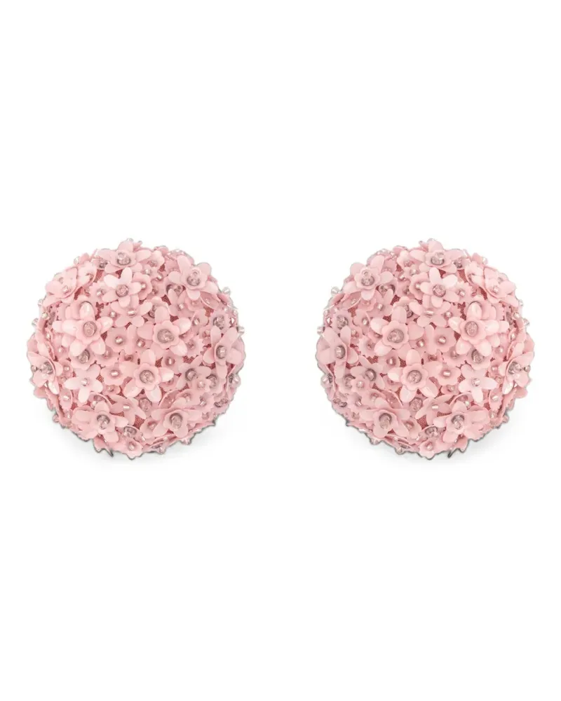 Oscar de la Renta Hängeohrringe mit Blumendetail - Rosa Rosa