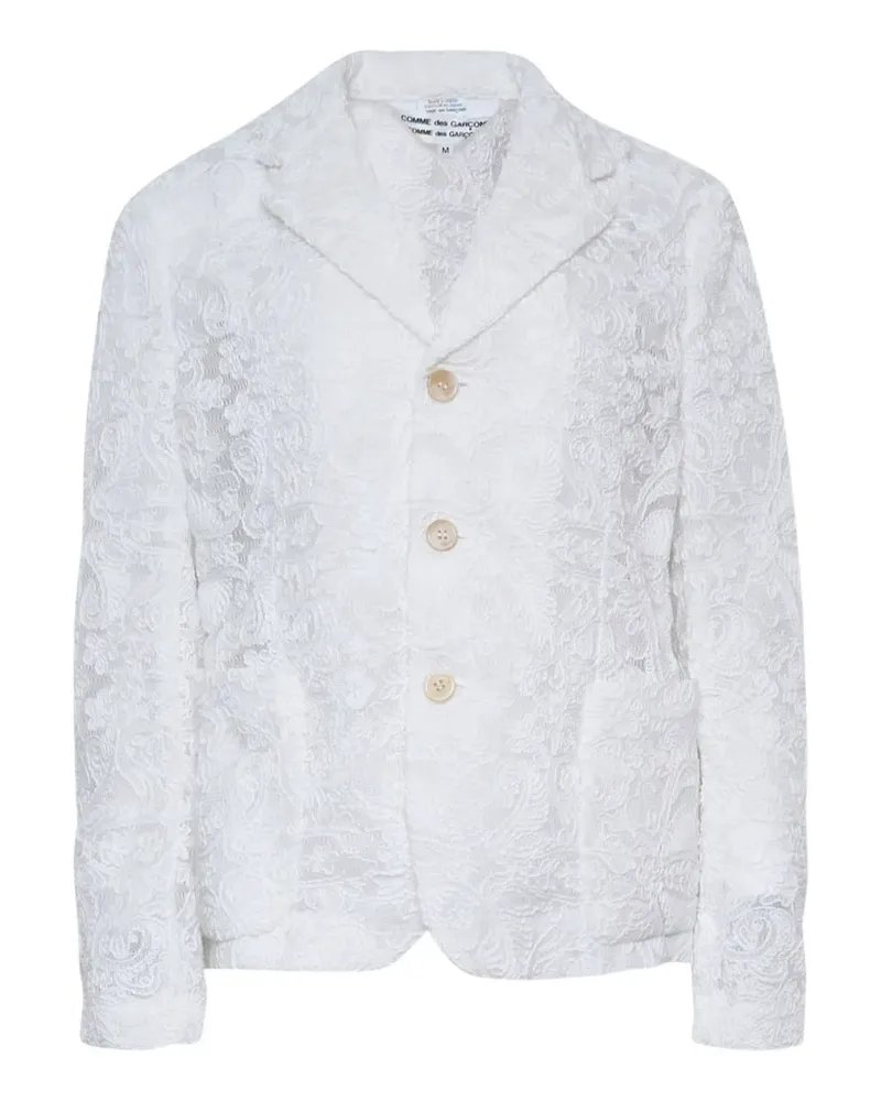 Comme des Garçons Blazer aus Tüll mit Spitze - Weiß Weiß