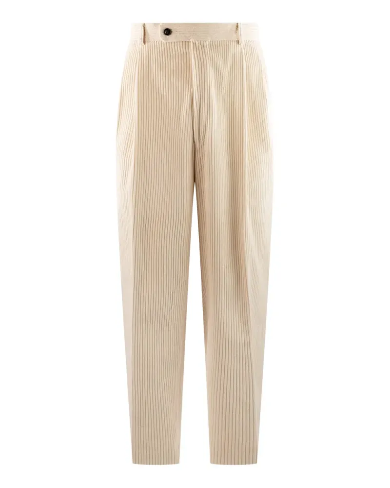 Gabriele Pasini pleated corduroy tailored trousers - Weiß Weiß
