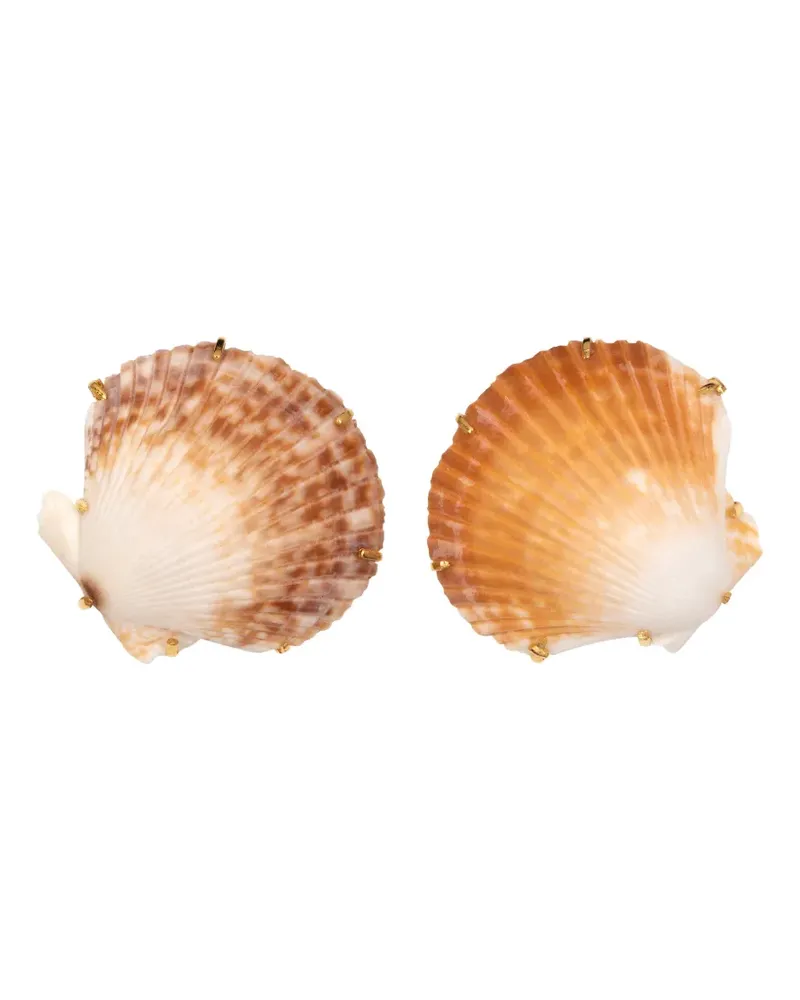 Jennifer Behr Deryn shell earrings - Gold Gold