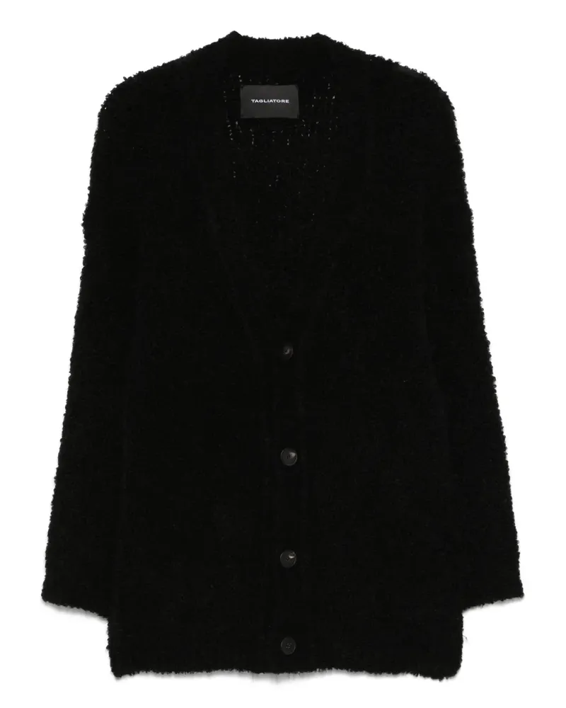Tagliatore Cardigan aus Schurwollgemisch - Schwarz Schwarz