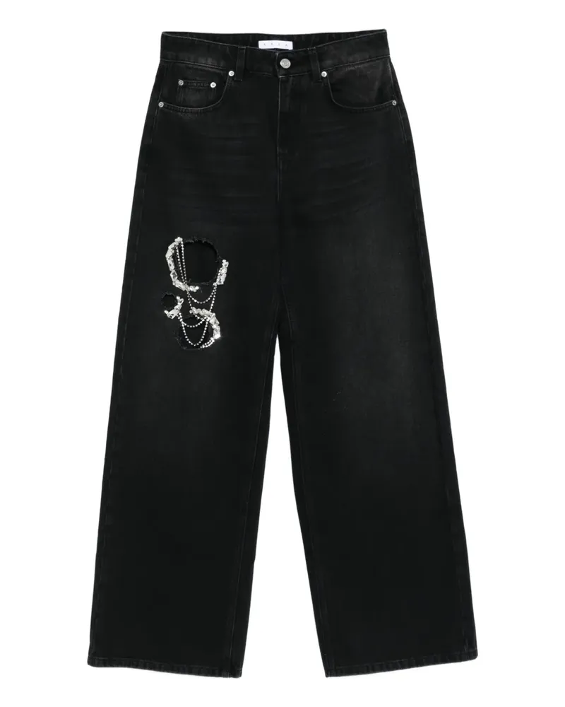 Area Jeans mit Kristallverzierung - Schwarz Schwarz