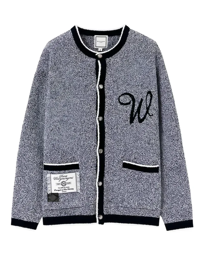 Wooyoungmi logo-embroidered buttoned cardigan - Blau Blau