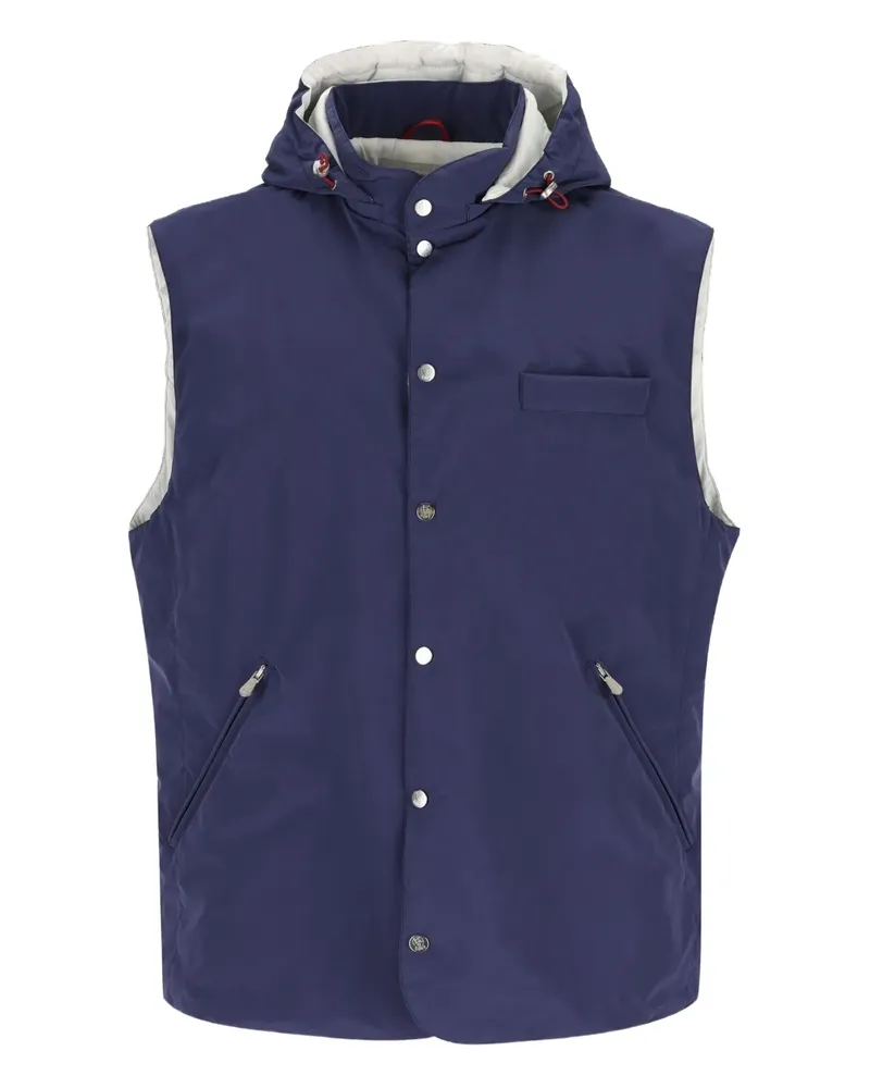 Brunello Cucinelli Weste mit abnehmbarer Kapuze - Blau Blau