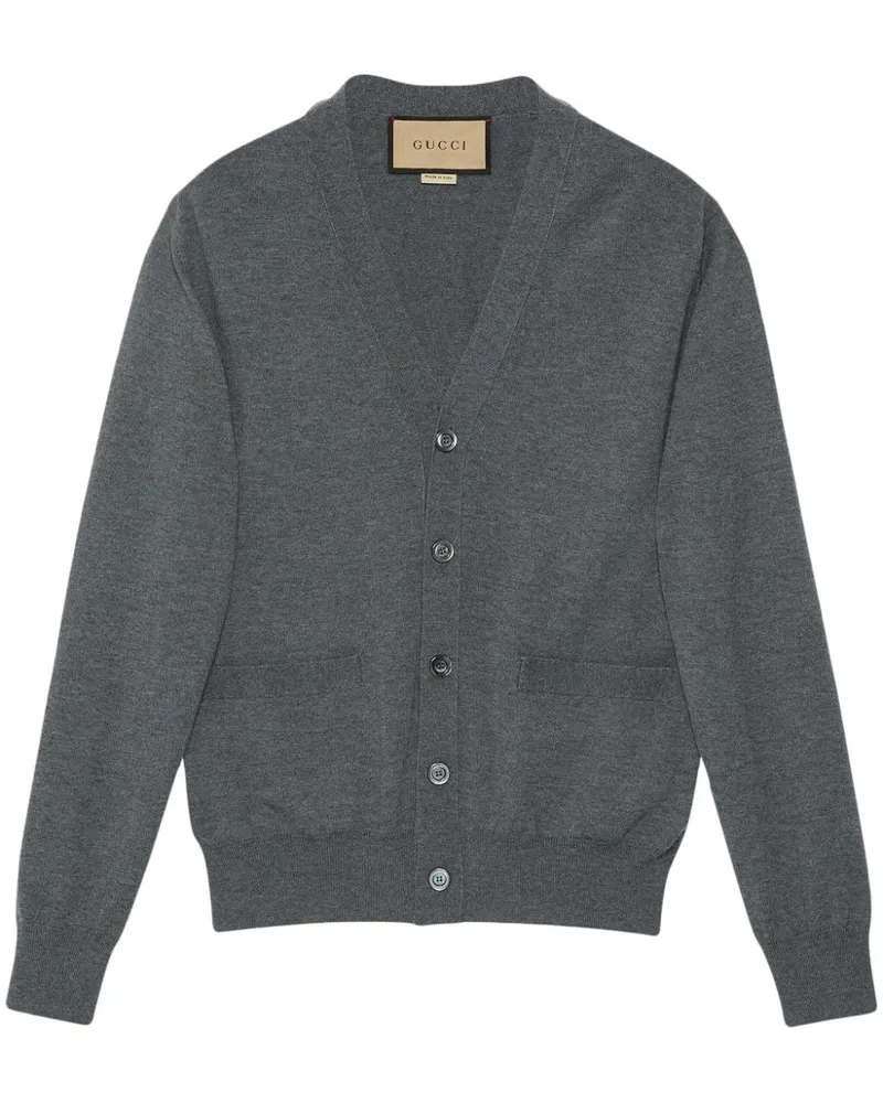 Gucci Cardigan mit Logo-Stickerei - Grau Grau