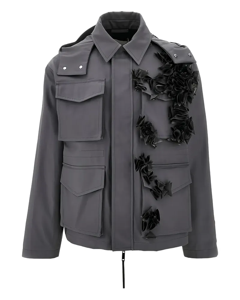 Coccinelle Franz Jacke mit floraler Verzierung - Grau Grau