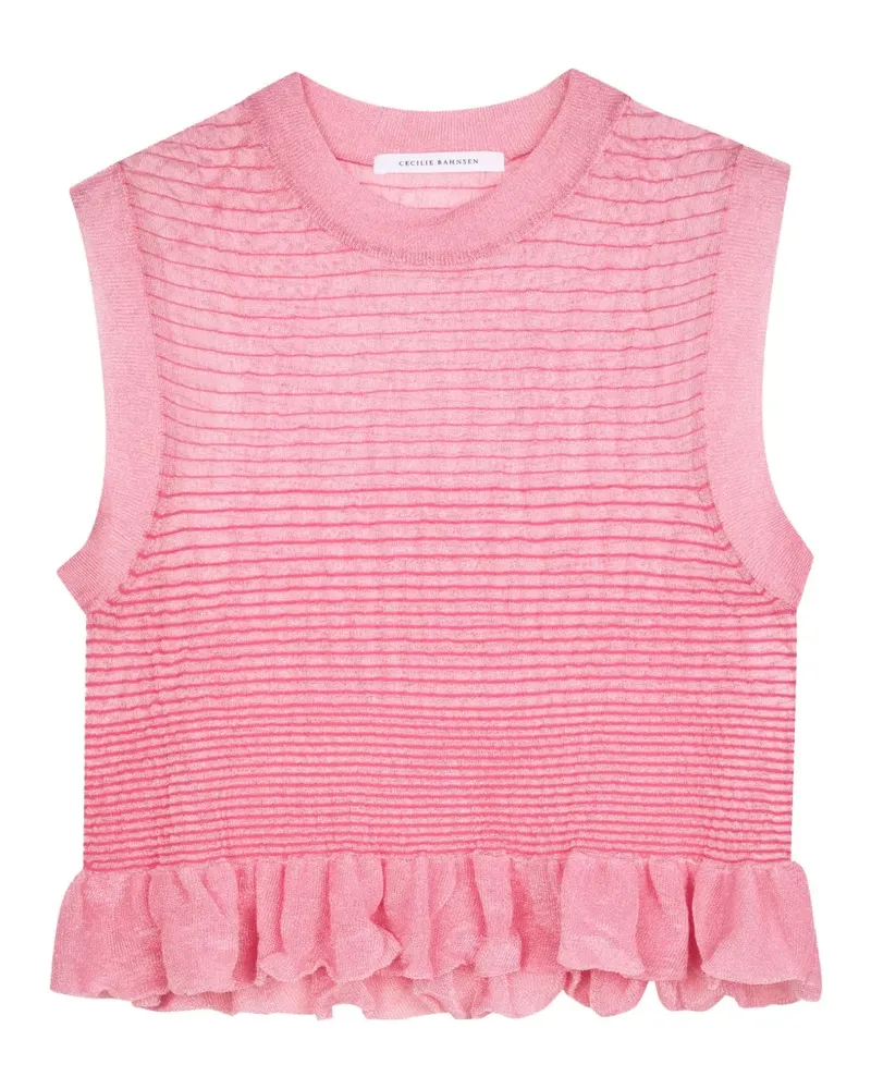 Cecilie Bahnsen fringed-hem sleeveless top - Rosa Rosa