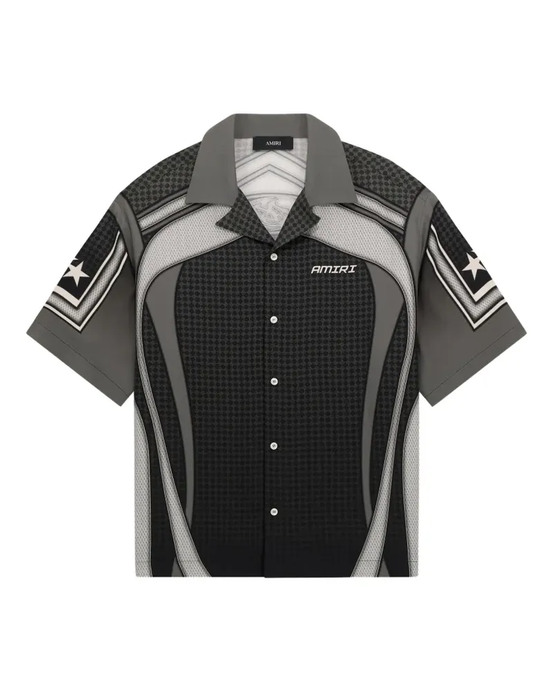 Amiri Sport Panel OS Camp Hemd - Schwarz Schwarz