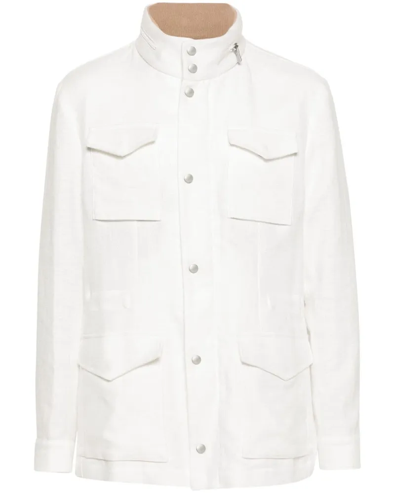 Eleventy Feldjacke aus Leinen - Weiß Weiß
