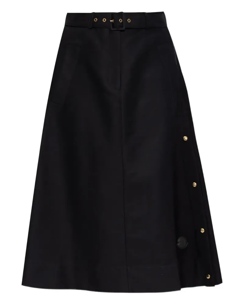 Moncler Midirock mit Knopfleiste - Schwarz Schwarz