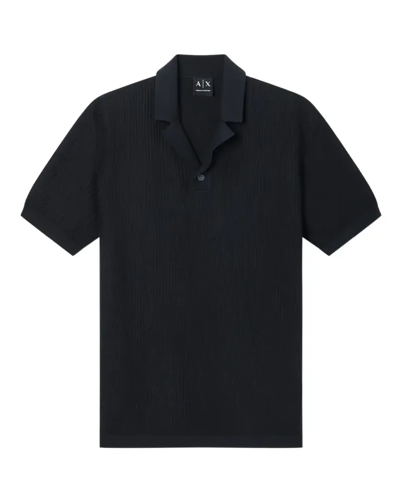 Armani Exchange button ribbed polo - Blau Blau