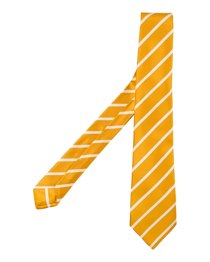 Kiton diagonal-stripe tie - Gelb Gelb