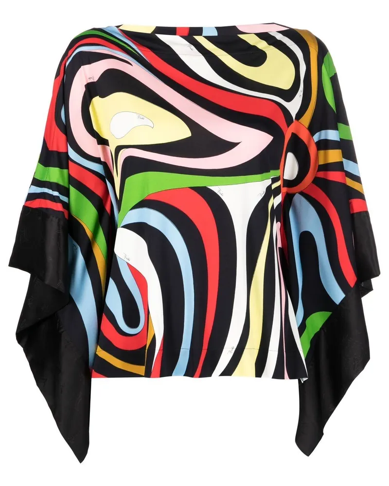 Emilio Pucci Kaftan mit Marmo-Print Schwarz