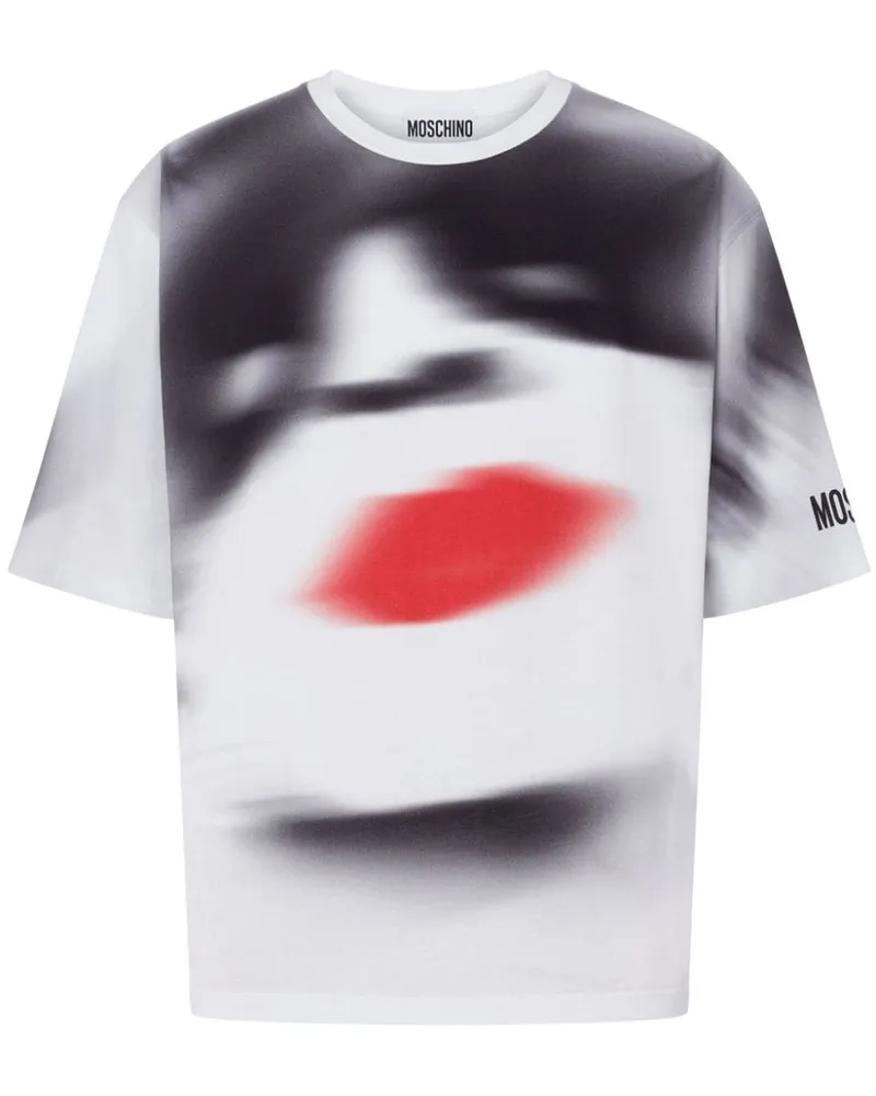 Moschino T-Shirt mit grafischem Print Weiß
