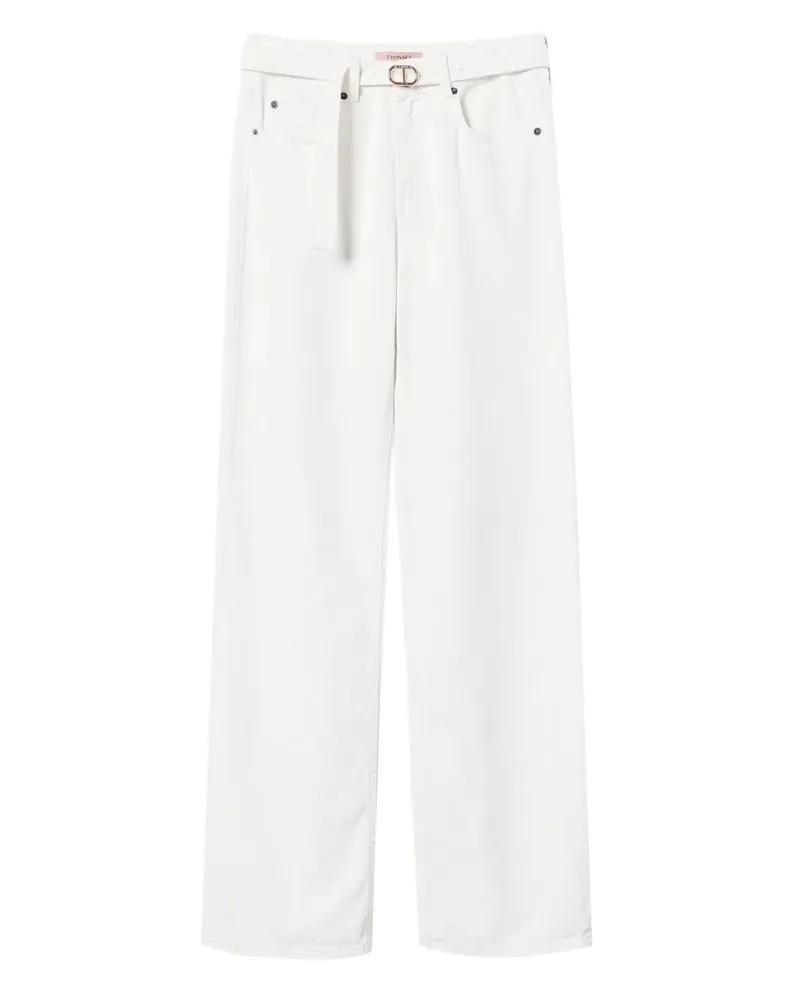 Twin-Set Jeans mit weitem Bein - Weiß Weiß
