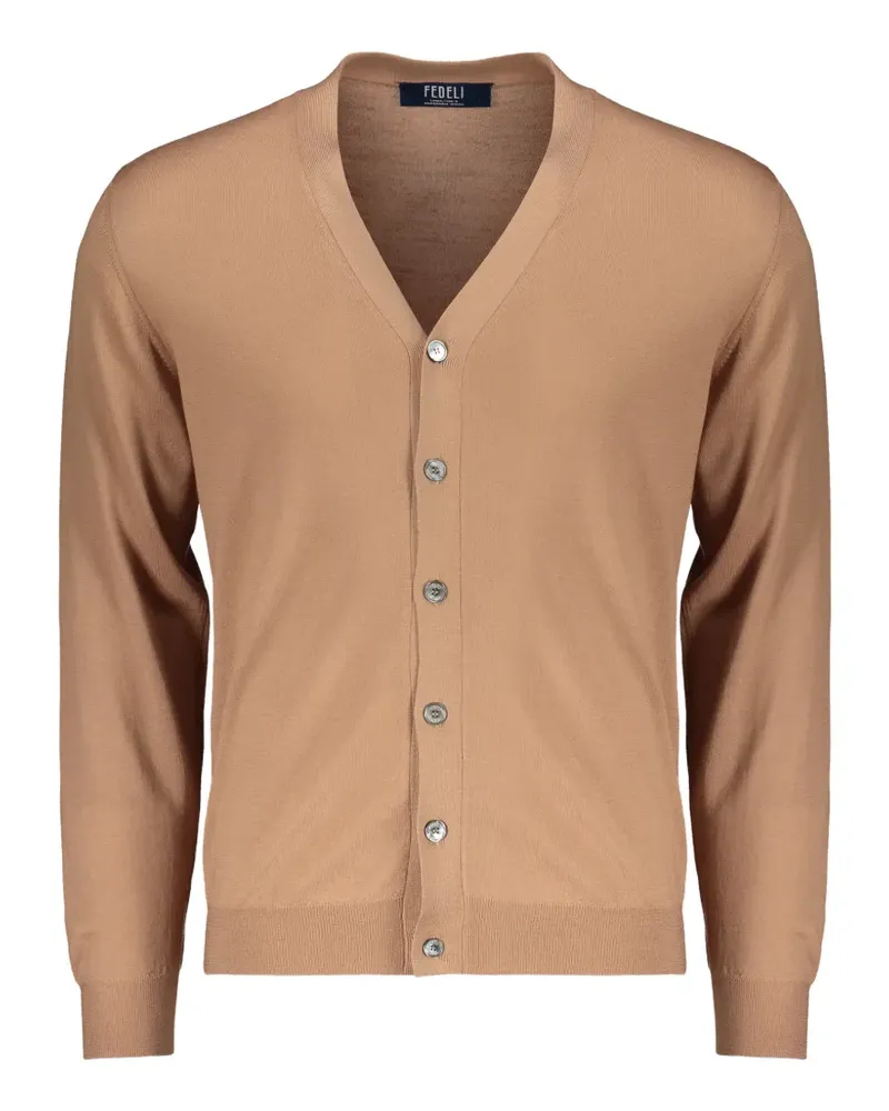 Fedeli Cardigan mit V-Ausschnitt - Nude Nude