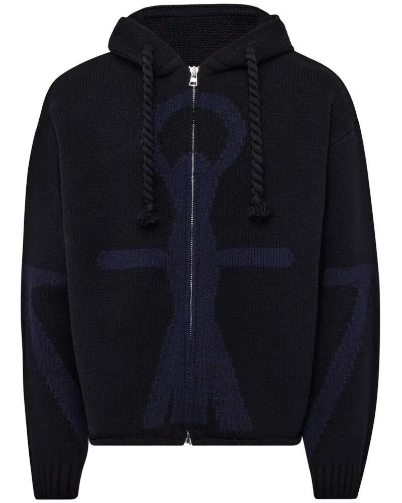 J.W.Anderson Anchor Kapuzenjacke mit Logo - Schwarz Schwarz