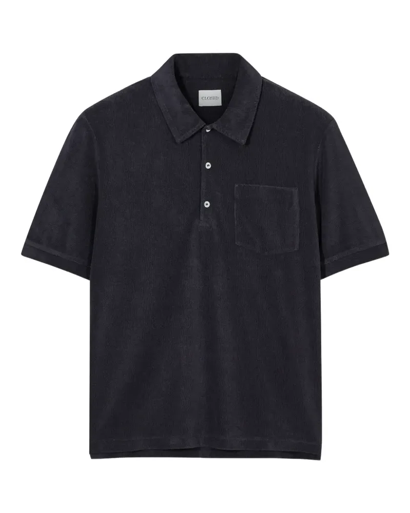 Closed terry-cloth chest-pocket T-shirt - Schwarz Schwarz